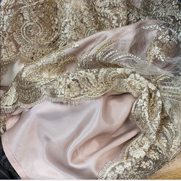 Adrianna Papell Metallic Lace popover Dress - Picture 7 of 8